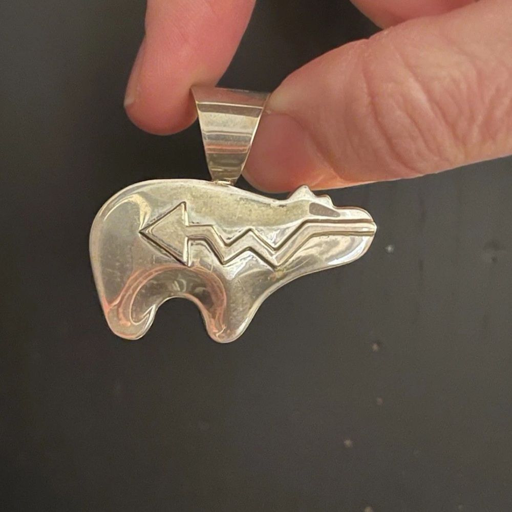Carlton Jamon “arrow puff” Bear Sterling Silver Pendant